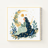 Boho Moon Maiden Spiral Notebook Notizblock (Rückseite)