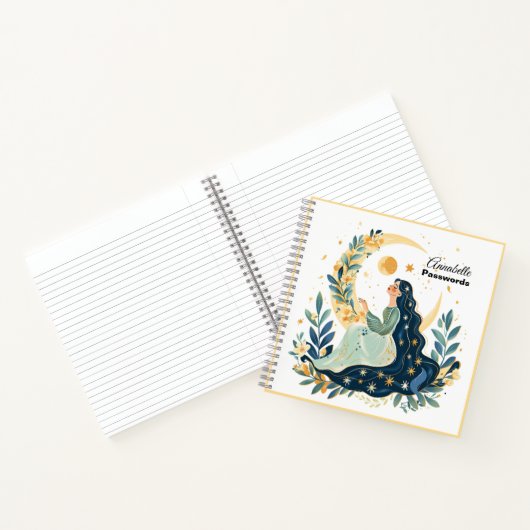 Boho Moon Maiden Spiral Notebook Notizblock (Innenseite)