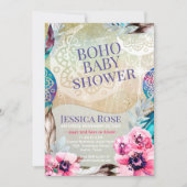 Boho Moon Mama Baby Shower Einladung (Vorderseite)