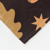 Boho Moon mit dem Muster der Herbstleaves Fleecedecke (Ecke)