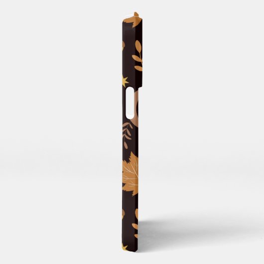 Boho Moon mit Herbstblättermuster iPhone Hülle (Rechte Seite)