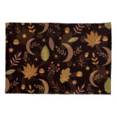 Boho Moon mit Herbstblättermuster Kissenbezug (Rückseite)