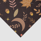 Boho Moon mit Herbstblättermuster Seidenpapier (Detail)