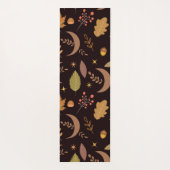 Boho Moon mit Herbstblättern mit Monogramm Yogamatte (Rückseite)