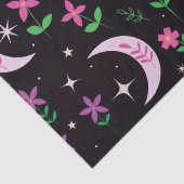 Boho Moon mit rosa Blume und Blätter Seidenpapier (Detail)