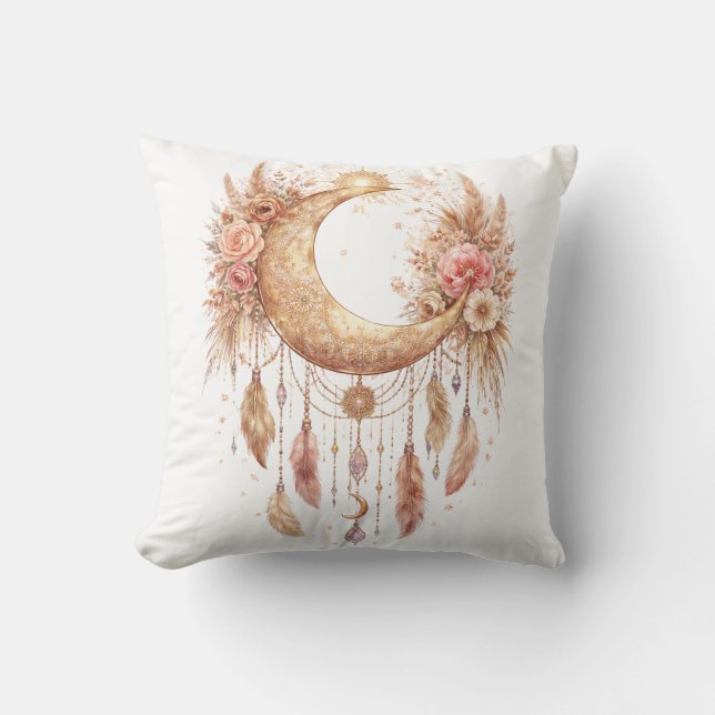 Boho Moon Mystical Vibe Kissen (Vorderseite)