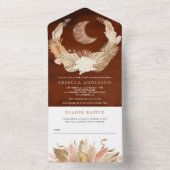 Boho Moon Pampas Grass Terracotta Babydusche All In One Einladung (Innen Boden)