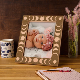 Boho Moon Phase Celestial Engraved Frame Geätzte Rahmen