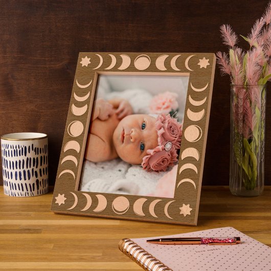 Boho Moon Phase Celestial Engraved Frame Geätzte Rahmen