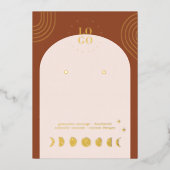 Boho Moon Phase | Terracotta Earring Display Card Folieneinladung (Vorderseite)