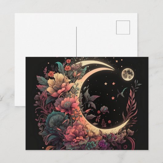 Boho Moon Postkarte (Vorne/Hinten)
