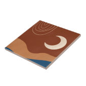 Boho Moon Rainbow Landscape Rust Tan Blue Brown Fliese (Seite)