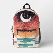 Boho Moon & Starry Rain Art Bedruckter Rucksack (Vorderseite)