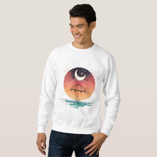 Boho Moon & Starry Rain Art Sweatshirt (Vorne ganz)