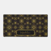 Boho Moon Stars Sun Black Pattern Schreibtischunterlage (Vorderseite)