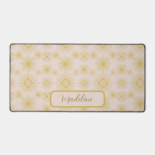 Boho Moon Stars Sun Blush Pink Muster Schreibtischunterlage