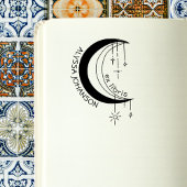 Boho MoonCrest Universe Custom Book Exlibris Gummistempel