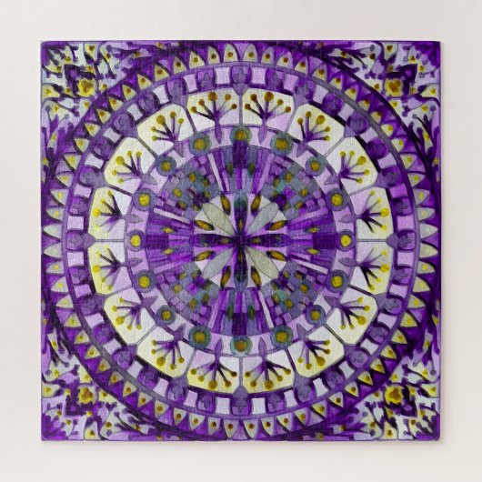 Boho Mosaic Mandala Tile Violet Flame - Puzzle (Vertikal)