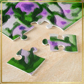 Boho Mosaic Tile Green Grass - Puzzle