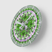 Boho Mosaic Tile Green Grass - Runde Wanduhr (Winkel)