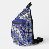 Boho Mosaic Tile Navy Blue Water - Crossbody Bag (Rechte Ecke)