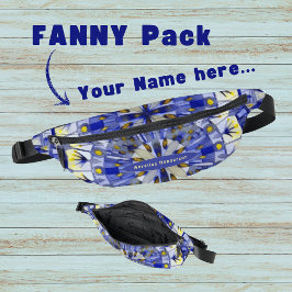 Boho Mosaic Tile Navy Blue Water - Fanny Pack Bauchtasche