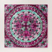 Boho Mosaic Tile Pink Berry - Puzzle (Horizontal)