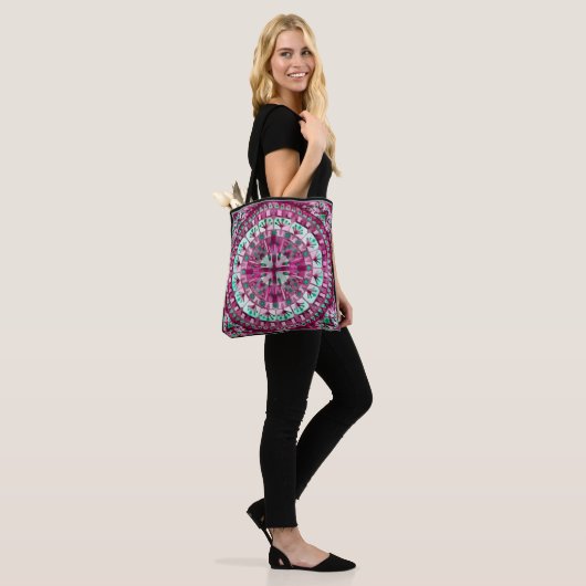 Boho Mosaic Tile Pink Berry - Tasche (Am Model)
