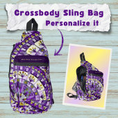 Boho Mosaic Tile Violet Flame - Crossbody Bag