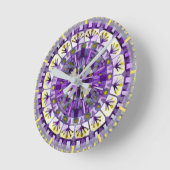 Boho Mosaic Tile Violet Flame - Runde Wanduhr (Winkel)
