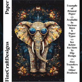 Boho Mosaik Elephant, Sonnenbrille, CP9-Floßpapier