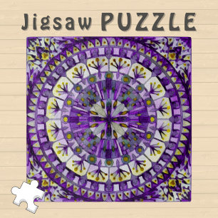Boho-Mosaik-Mandala-Fliese Violette Flamme - Puzzle