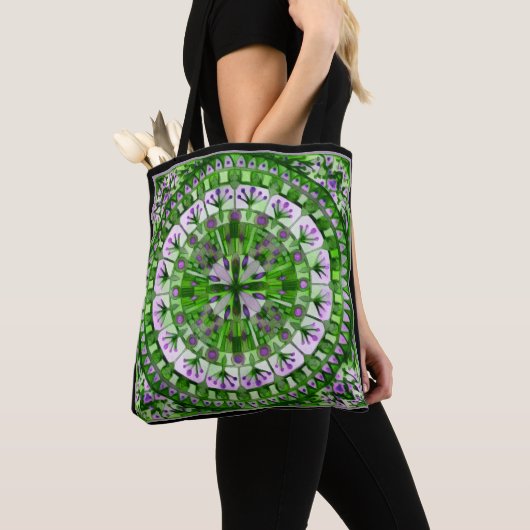 Boho-Mosaikfliese Grüne Grasnarbe - Tasche (Von Nahem)