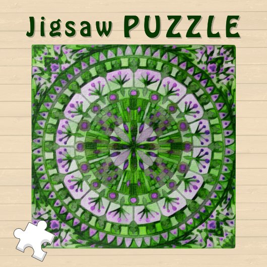 Boho-Mosaikfliese Grüner Rasen - Puzzle