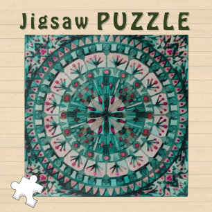 Boho-Mosaikfliese Teal Ocean - Puzzle