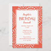 Boho Mosaikstämme Birthday Orange Einladung (Vorderseite)