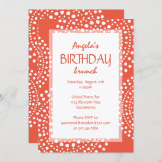 Boho Mosaikstämme Birthday Orange Einladung