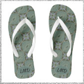 Boho Moss Green Batik Print Badesandalen