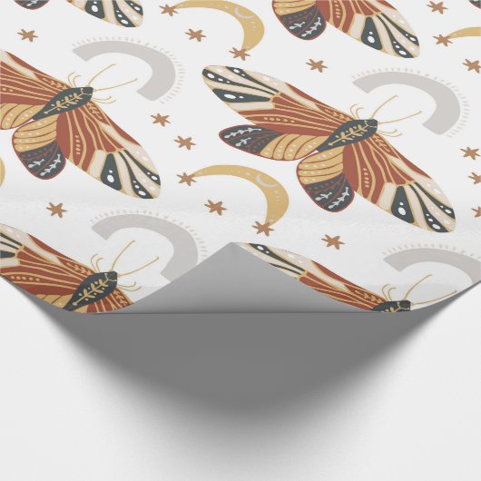 Boho Moth Geschenkpapier (Ecke)