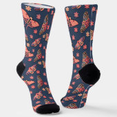 Boho Moth Pattern Design Socken (Gewinkelt)