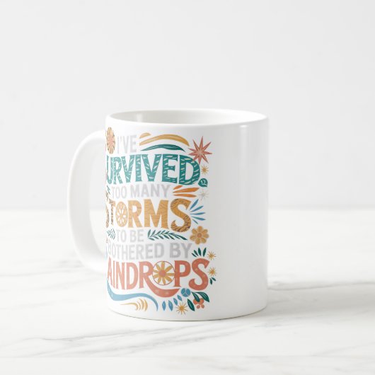 Boho Motivierend Pastel Survivor Geschenk Kaffeetasse (Vorderseite Links)