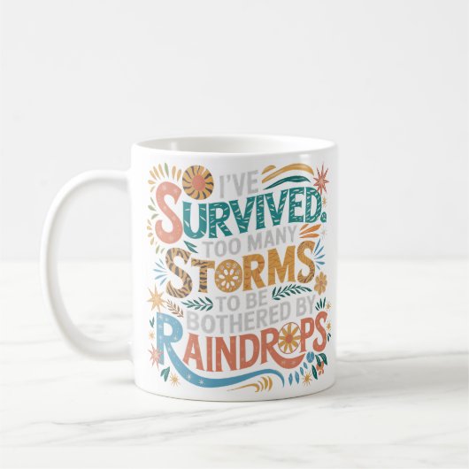 Boho Motivierend Pastel Survivor Geschenk Kaffeetasse (Links)