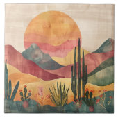 Boho Mountain Abstract  Fliese (Vorderseite)