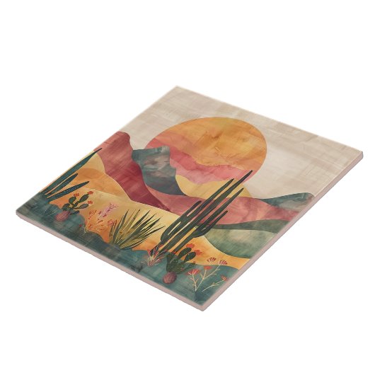 Boho Mountain Abstract  Fliese (Seite)