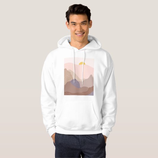 Boho Mountain Art Print Hoodie (Vorne ganz)