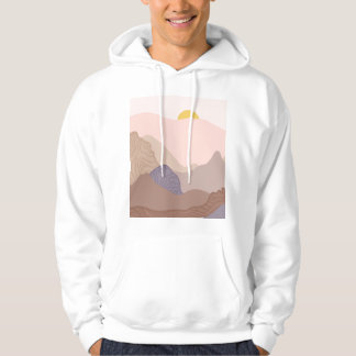 Boho Mountain Art Print Hoodie
