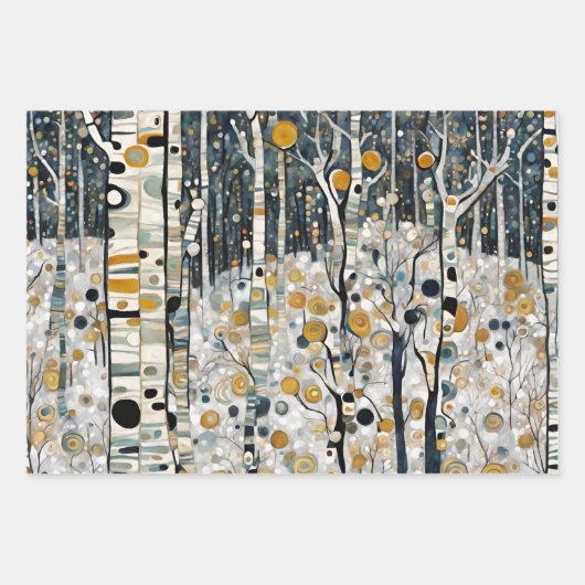 Boho Mountain Aspen Tree Scene Geschenkpapier Set (Vorderseite 3)