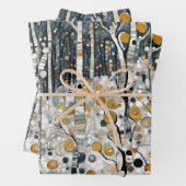 Boho Mountain Aspen Tree Scene Geschenkpapier Set (Beispiel)