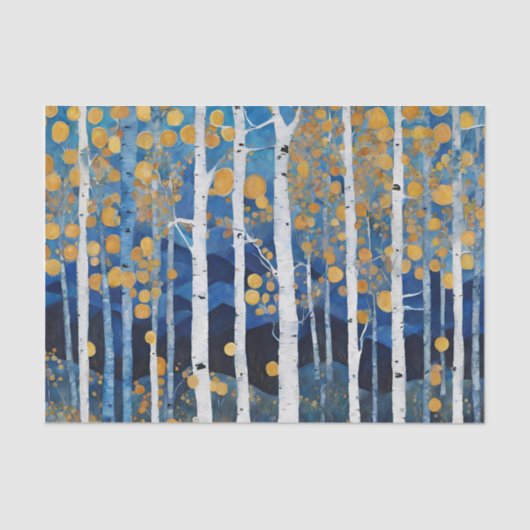 Boho Mountain Aspen Tree Scene Seidenpapier (Vorderseite)