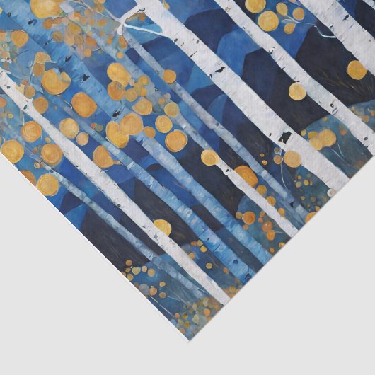 Boho Mountain Aspen Tree Scene Seidenpapier (Ausschnitt)